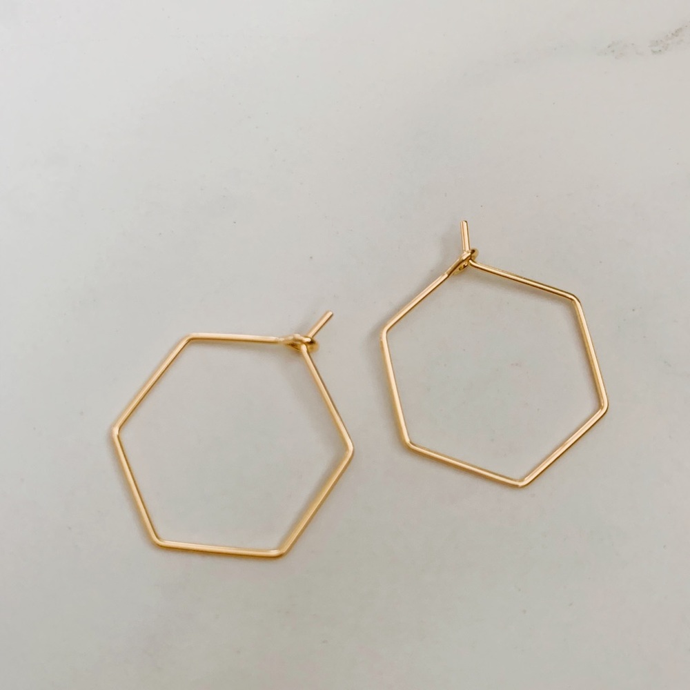 COPY - New hexagon hoop earrings